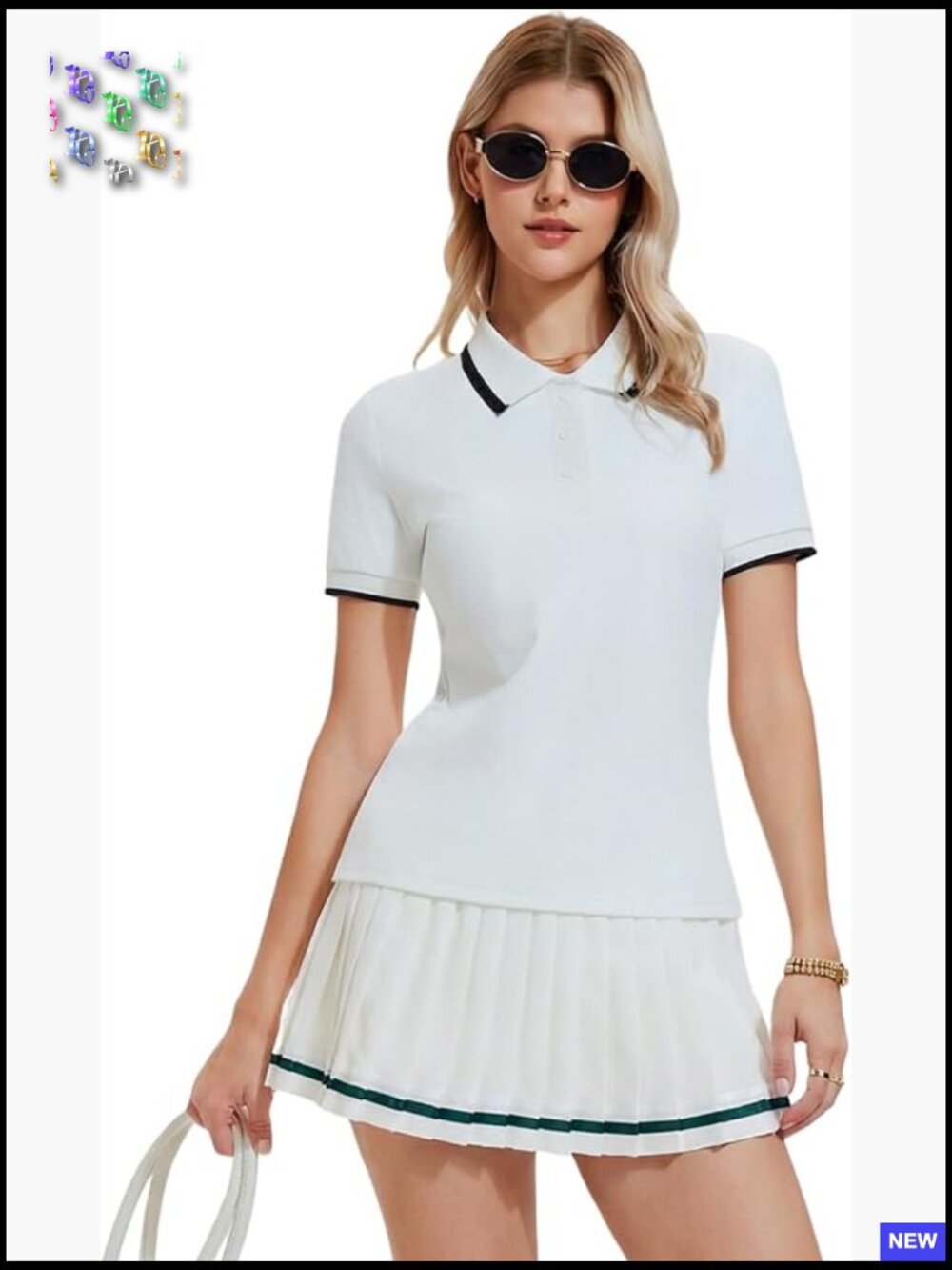 2 Piece Tennis Skirt Set Pleated Skort with Pockets Golf Pickleball Workout